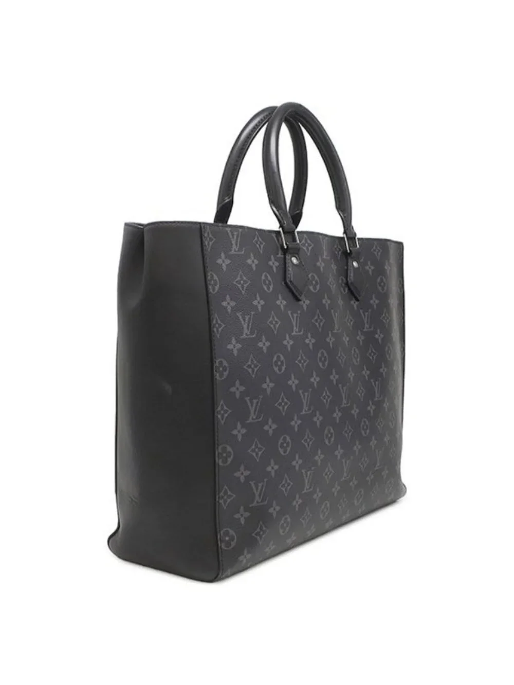 Louis Vuitton Tote Grand Sac Monogram Eclipse Silver